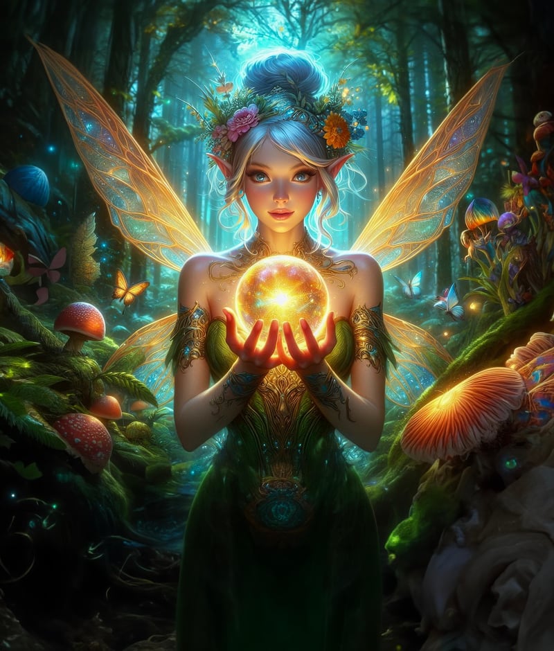 Fairy Lights in Forest